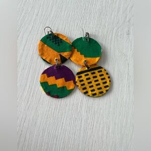 ‼️🚨💝3 for $25💝🚨‼️ Colorful Geometric Fabric Earrings